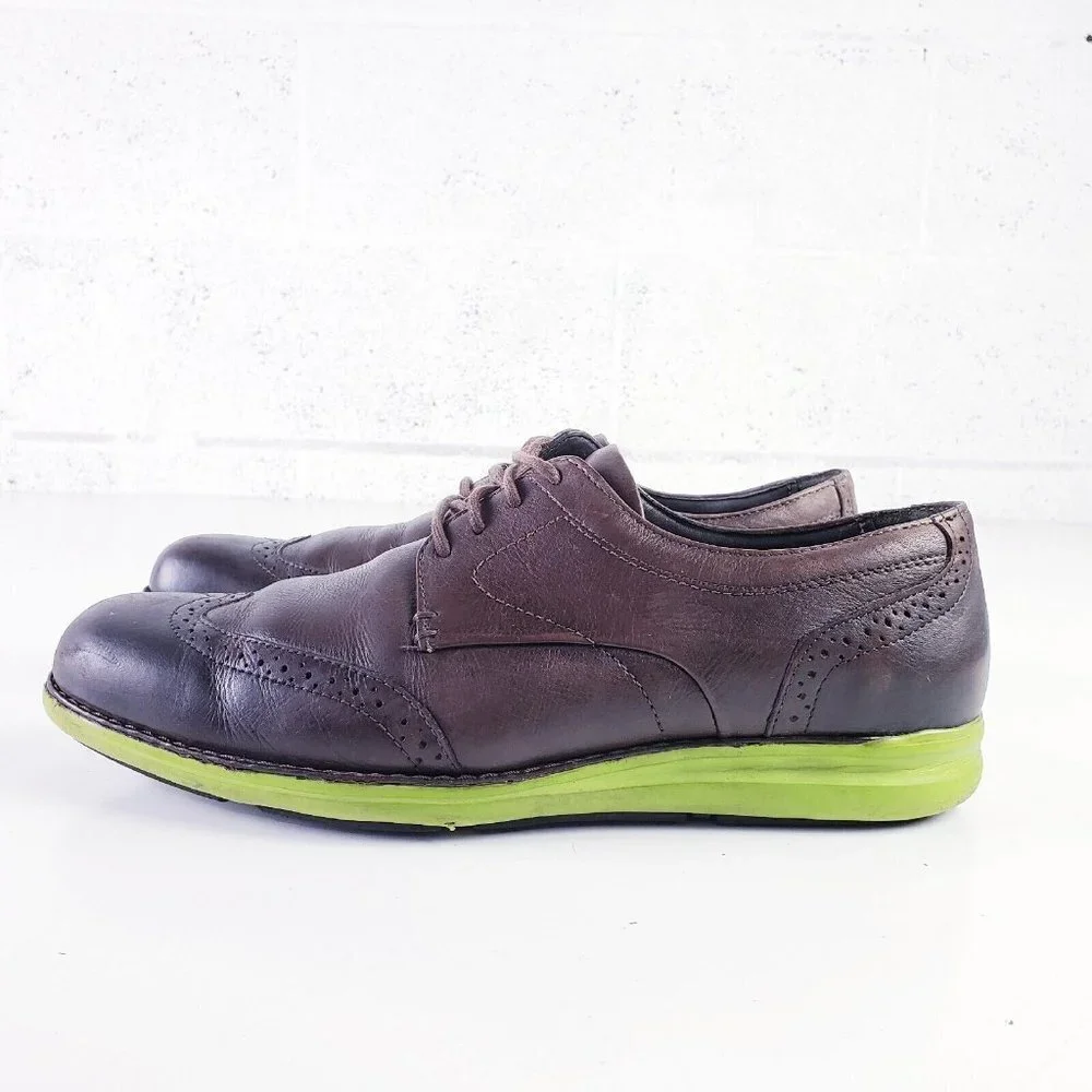 Johnston & Murphy Mens 9.5‎ Brown Leather Holden Wingtip Sneaker Loafer Casual